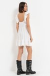 Offwhite Askılı Volanlı Mini Şifon Elbise