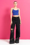 Saks Blue İp Askılı Crop Atlet