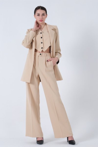 Taş Ceket-yelek Pantolonlu 3'lü Elbise Takım
