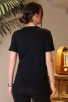 Siyah Kot Parçalı T-shirt
