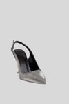 Platin Parlak Yılan Desenli Stiletto Ayakkabı