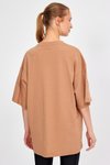 Camel Baskılı Oversize T-shirt