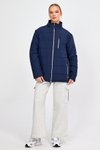 Lacivert Astarli Oversize Kapitone Mont