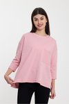 Pembe Cep Detaylı Sweatshirt