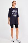 Siyah Baskılı Oversize T-shirt