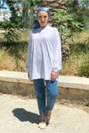 Beyaz Taşlı Sweat Tunik