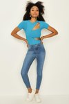 Blue Yüksek Bel Skinny Pantolon