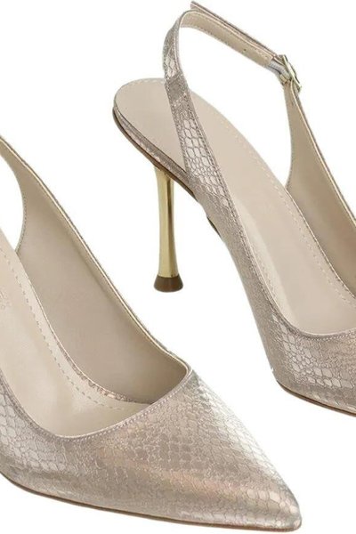Rose Parlak Yılan Desenli Stiletto Ayakkabı