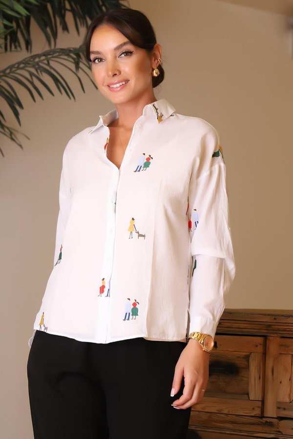 【新品】EAPHI EMBROIDERY LONG SLEEVE SHIRTS EMBROIDERY LONG SLEEVE SHIRTS