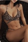 Leopar Desenli Bikini Takım