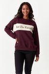 Bordo Baskılı Sweatshirt