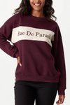 Bordo Baskılı Sweatshirt