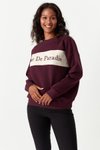 Bordo Baskılı Sweatshirt