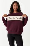 Bordo Baskılı Sweatshirt