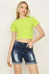 Yeşil Basic Örme Crop Body