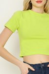 Yeşil Basic Örme Crop Body