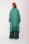 Mint Yeşili Italyan İpek Detaylı Oversize Kaftan &amp; Bluz