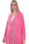 Pembe Italyan İpek Detaylı Oversize Kaftan &amp; Bluz