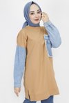 Camel İp Kumaş Kot Cep Detaylı Sweatshirt