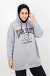 Gri Iowa State Baskılı Kapişonlu Sweatshirt