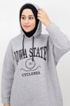 Gri Iowa State Baskılı Kapişonlu Sweatshirt