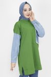 Haki İp Kumaş Kot Cep Detaylı Sweatshirt