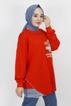 Oranj Nakış Detaylı İp Kumaş Sweatshirt