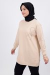 Taş Inci Detaylı İplik Sweatshirt