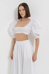 Offwhite Off White Poplin Crop Bluz