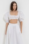 Offwhite Off White Poplin Crop Bluz