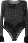 Siyah Black Janjan Taşlı Transparan Bodysuit