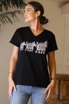 Siyah Fil Baskılı T-shirt