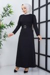 Siyah Arya Atlas Elbise