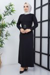 Siyah Arya Atlas Elbise