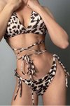 Leopar Ladise Desenli Bikini Takım