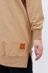 Camel Iki İplik Kumaş Basic Tunik Sweatshirt