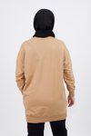 Camel Iki İplik Kumaş Basic Tunik Sweatshirt