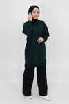 Haki İki İp Kumaş Basic Tunik Sweatshirt