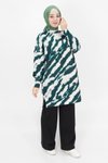 Haki Scuba Kumaş Zebra Desenli Sweatshirt