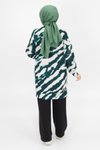 Haki Scuba Kumaş Zebra Desenli Sweatshirt