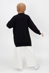 Siyah 2ip Kumaş Basic Sweatshirt