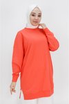 Somon İki İp Kumaş Basic Tunik Sweatshirt