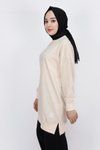 Taş Iki İplik Kumaş Basic Tunik Sweatshirt