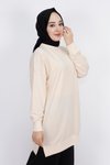 Taş Iki İplik Kumaş Basic Tunik Sweatshirt