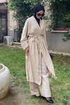 Bej Ikili Kimono Takım