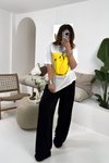 Ekru Sarı Smiley Tshirt Ekru-sarı