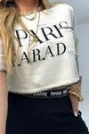 Taş Kenar Biyeli Paris Tshirt