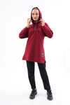 Bordo Sweat-tunik Pantolon İkili Spor Takım