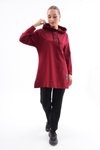 Bordo Sweat-tunik Pantolon İkili Spor Takım