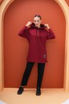 Bordo Sweat-tunik Pantolon İkili Spor Takım